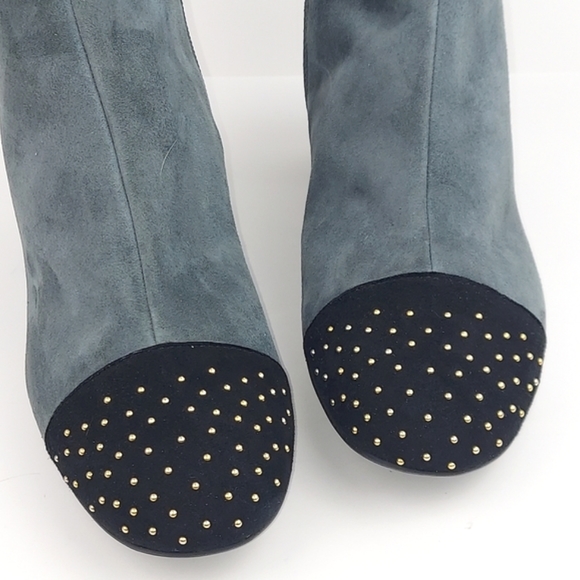 Brenda Zaro Gray Suede Studded Boots 40 - Picture 6 of 15